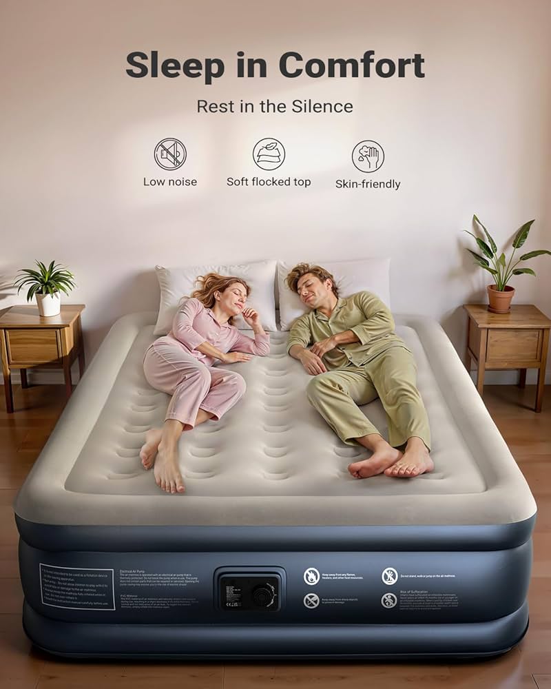 Amazon.com: iDOO Queen Air Mattress with Built in Pump, 18 Raised